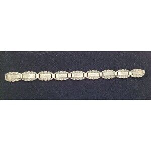 WWII Sterling Silver Forget Me Not Bracelet